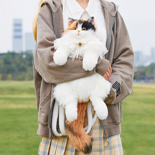 Unique Calico Cat Backpack, Doubles as a Plush Toy and Functional Bag - Image 3