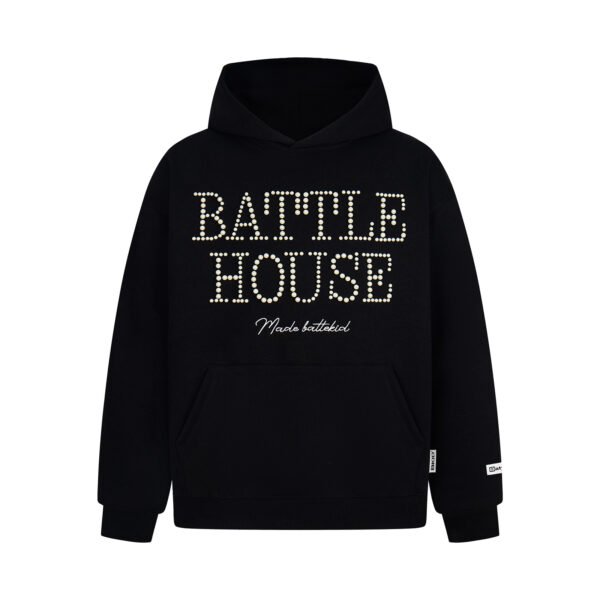 Retro Design Letter Beaded Embroidered Hooded Sweatshirt Men's Loose Casual Trendy Couple Top - Image 6