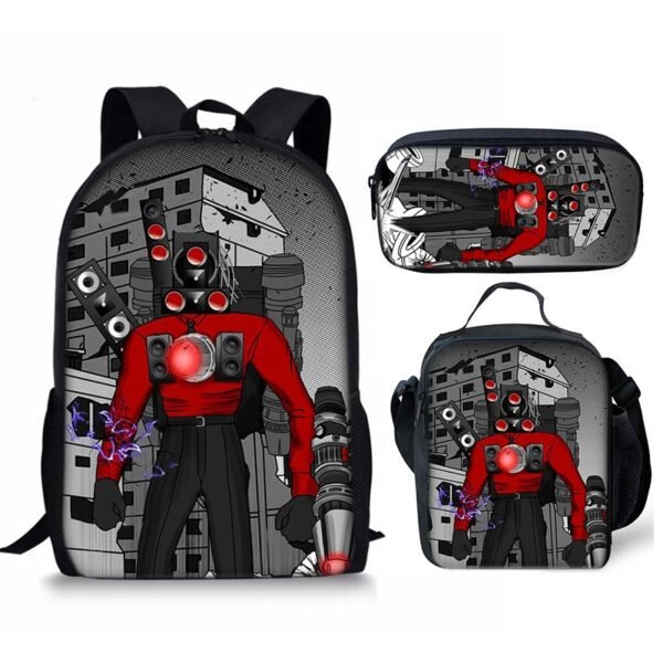New 3PC-SET Skibidi Toilet Man Backpack Custom Game Peripheral Schoolbags For Primary Secondary School Teenage - Image 31