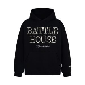 Retro Design Letter Beaded Embroidered Hooded Sweatshirt Men's Loose Casual Trendy Couple Top