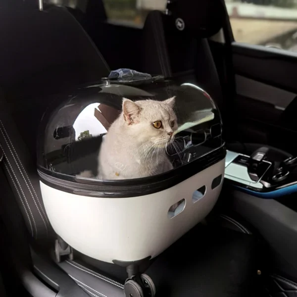 New Transparent Capsule Pet Travel Trolley Carriers Bag Stroller for 10kg Puppies Dogs Cat with Wheel - Image 6