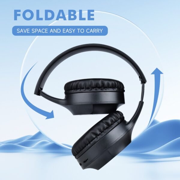 Head mounted wireless Bluetooth earphones with heavy bass M9 luminous sports game - Image 2