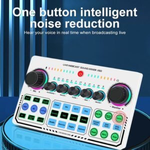 X50 Live Sound Card Bluetooth-Compatible Live Broadcast Audio Mixer Interface Professional Audio Mixer for Live Mobile Phone PC
