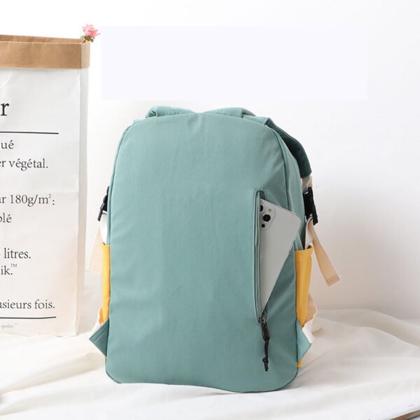 New ins style backpack canvas high school student schoolbag small fresh contrast color junior high school student backpack - Image 3
