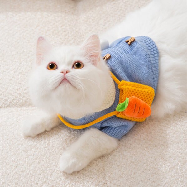 New Cute Cat Clothes Hair proof Autumn Puppet Kitten English Short Blue Cat Pet Autumn Winter Cat Sweater - Image 2