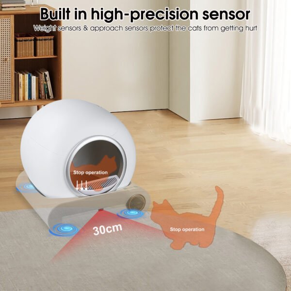 Automatic cleaning, eliminates odors, supports WiFi application control, intelligent automatic cat litter box with padding - Image 7