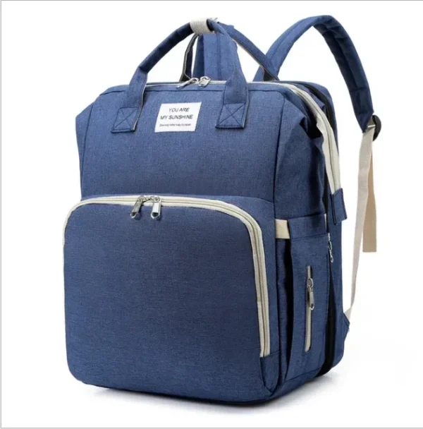 New Outdoor Folding Bag with Baby Can Sleep Mommy Bag Multi-functional Bottle Backpack Diaper Backpack - Image 7