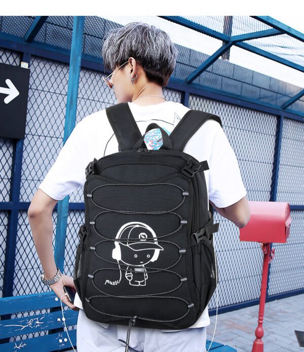 Roller Skating Bag Men's Oxford Cloth Backpack Men's Backpack Multifunctional Student Bag - Image 4