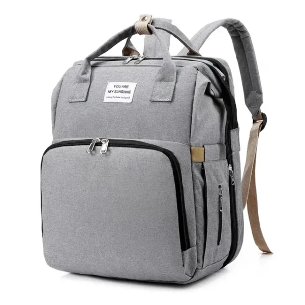 New Outdoor Folding Bag with Baby Can Sleep Mommy Bag Multi-functional Bottle Backpack Diaper Backpack - Image 5