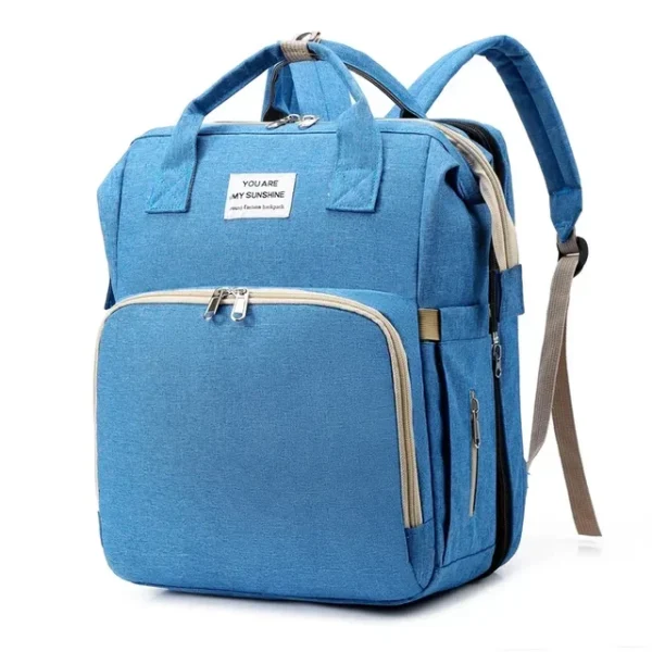 New Outdoor Folding Bag with Baby Can Sleep Mommy Bag Multi-functional Bottle Backpack Diaper Backpack - Image 11