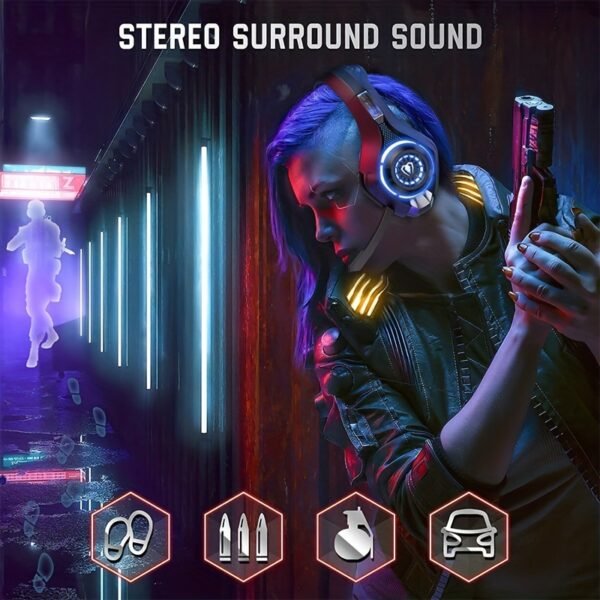 Gaming wired earphones with illuminated RGB earphones - Image 3