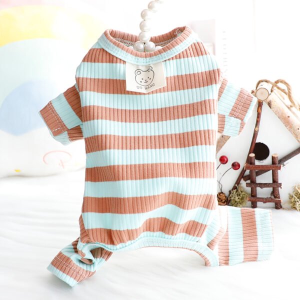 Dog Clothes Spring and Summer Thin Wide Striped Four-legged Home Clothes Bottoming Shirt Small Dog Teddy Pet - Image 5