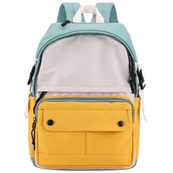 New ins style backpack canvas high school student schoolbag small fresh contrast color junior high school student backpack - Image 5
