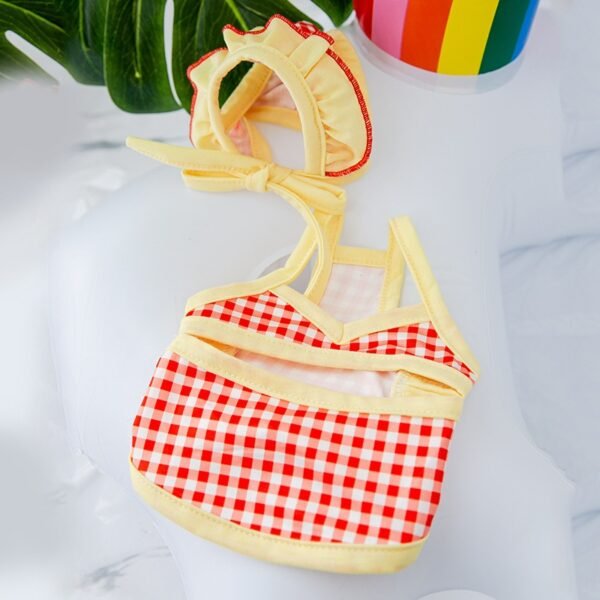 Pet swimsuit cat shapewear with swimming cap one piece suspender bikini dog vest swimsuit - Image 3