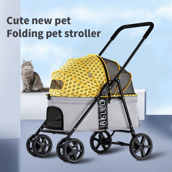 Pet Stroller Dog Stroller Pet Car Dog Lightweight Foldable Dog Walking Corgi Out - Image 2