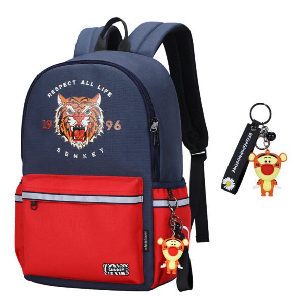 New backpack junior high school student trend backpack silk screen tiger bear cartoon cartoon school bag - Image 4