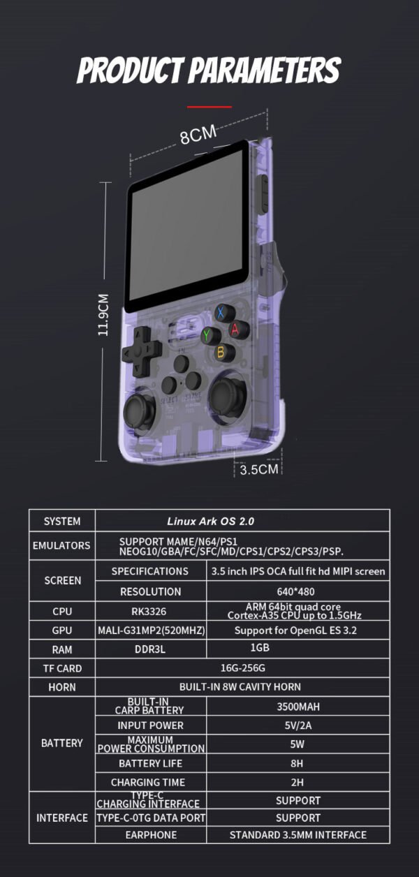 R36S Portable Handheld Retro Arcade Joystick All-in-One Open-Source Gaming Console - Image 4
