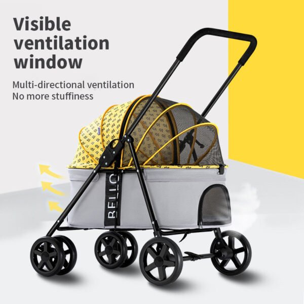 Pet Stroller Dog Stroller Pet Car Dog Lightweight Foldable Dog Walking Corgi Out - Image 4