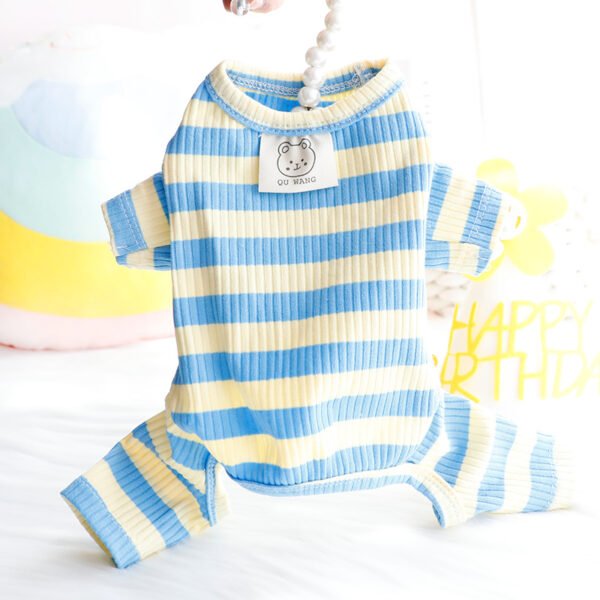 Dog Clothes Spring and Summer Thin Wide Striped Four-legged Home Clothes Bottoming Shirt Small Dog Teddy Pet - Image 2