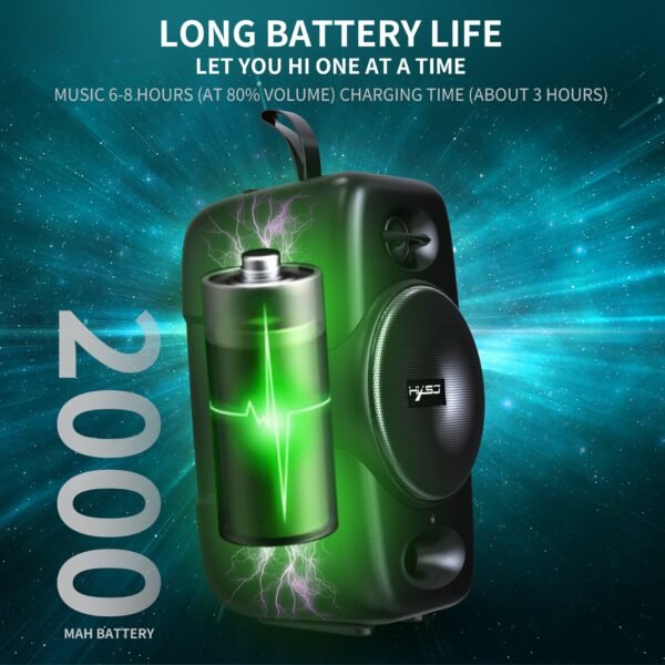 Mobile Bluetooth 5.0 speaker desktop wireless speaker subwoofer built-in 2000mAh speaker supports TWS - Image 6