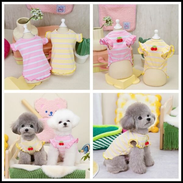 Spring/Summer Dog Clothing Little Cherry Flying Sleeves Tank Top - Image 4