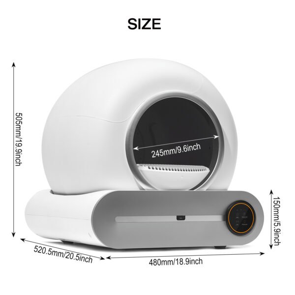 Automatic cleaning, eliminates odors, supports WiFi application control, intelligent automatic cat litter box with padding - Image 5