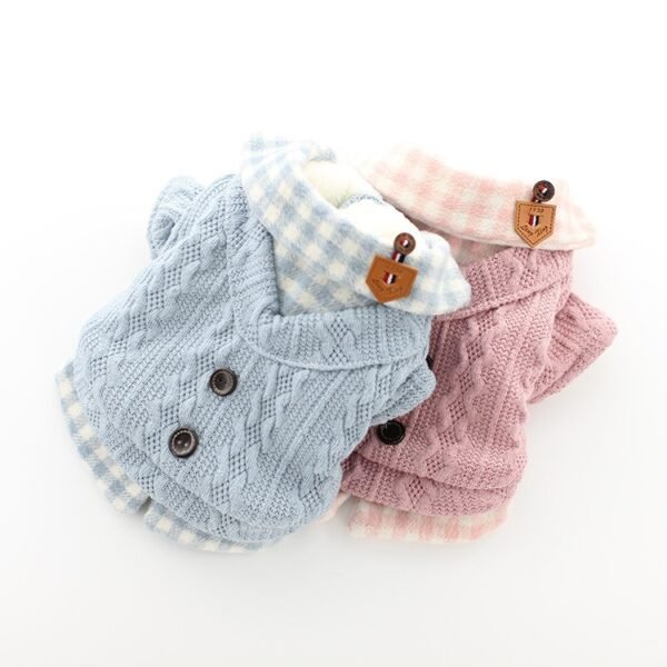 Dog clothes, pet clothes, winter lollipop dog clothes, cat clothes, compared to bear clothes, woolen plaid pet clothes - Image 7