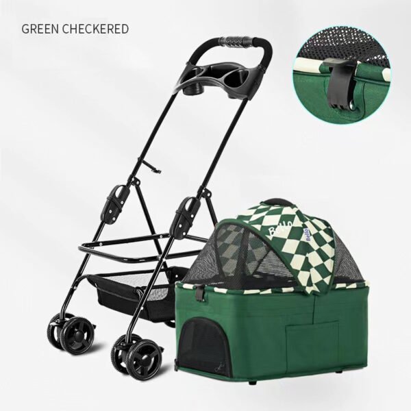 Walk The Dog Pet Stroller Teddy Dog Four Wheel Wan fold To The Stacked Stroller Cats Can Be Separated From The Stroller - Image 5