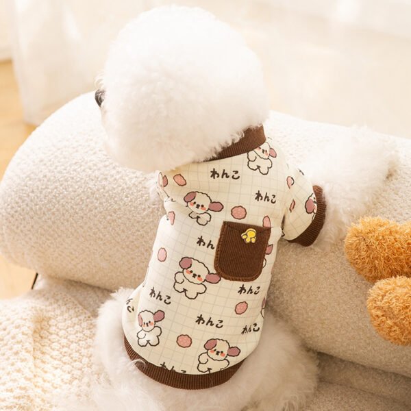 Small Dog Clothes Cute Full Print Fall And Winter Bottoming Shirt Cats Warm Sweatshirt Pet Small Dog Clothing - Image 2
