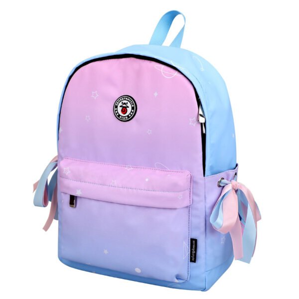 New small fresh gradient color junior high school student schoolbag high school student backpack bow backpack girl - Image 5