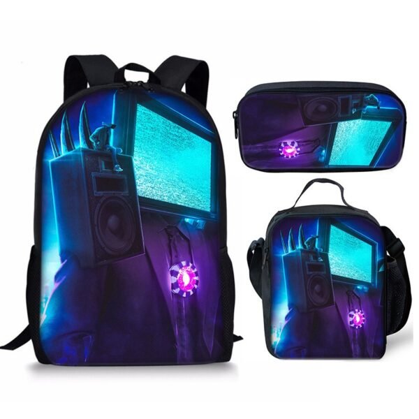 New 3PC-SET Skibidi Toilet Man Backpack Custom Game Peripheral Schoolbags For Primary Secondary School Teenage - Image 28