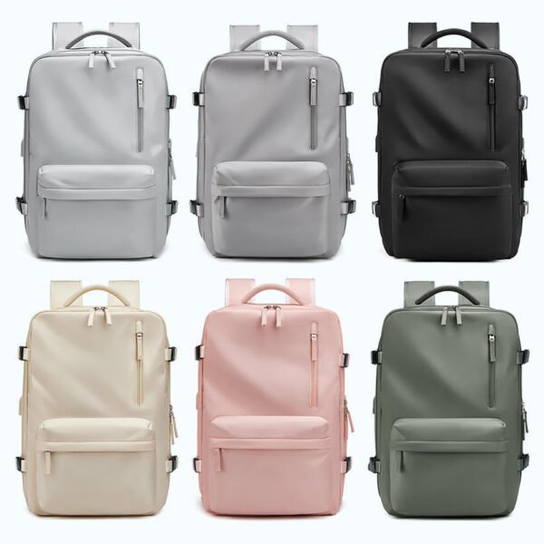 Waterproof 18 Inch Laptop Backpacks School Bags with usb Dily Life Vintage Unisex Leather Student Backpack for Men - Image 6