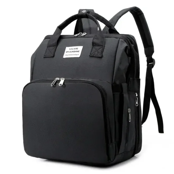 New Outdoor Folding Bag with Baby Can Sleep Mommy Bag Multi-functional Bottle Backpack Diaper Backpack - Image 10