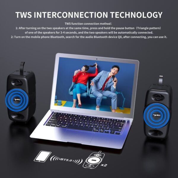 Mobile Bluetooth 5.0 speaker desktop wireless speaker subwoofer built-in 2000mAh speaker supports TWS - Image 5