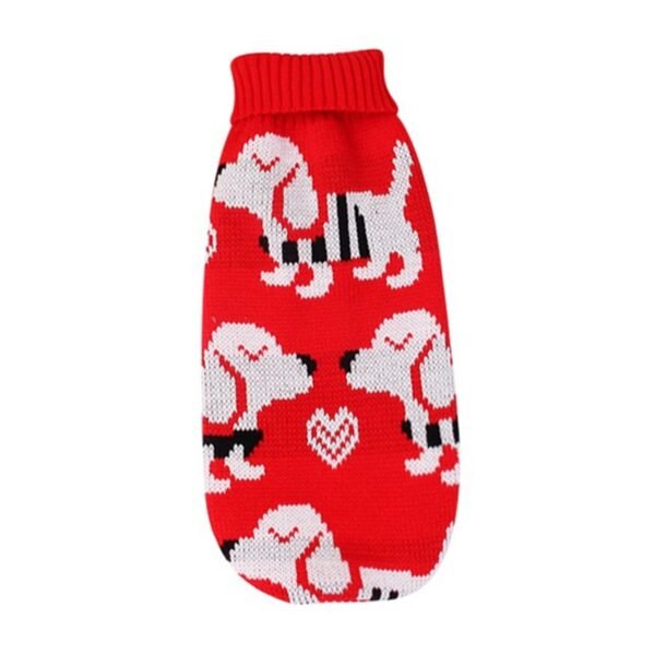 Christmas reindeer maple leaves snowflakes holiday pet clothes high necked knitted sweaters dog and cat clothing jackets - Image 9