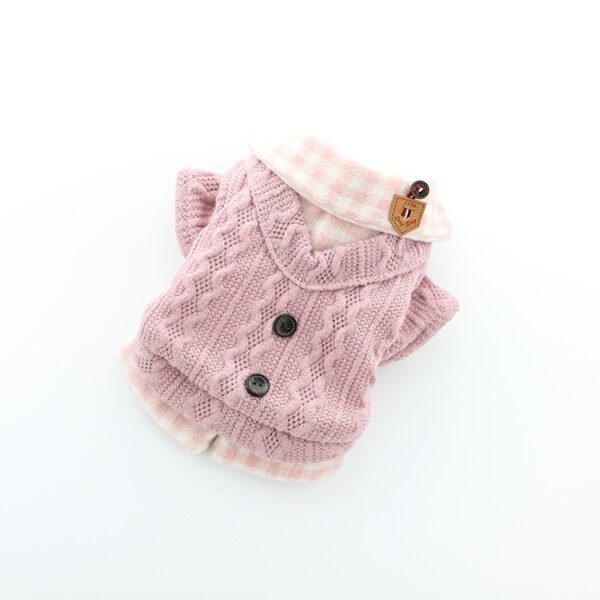Dog clothes, pet clothes, winter lollipop dog clothes, cat clothes, compared to bear clothes, woolen plaid pet clothes - Image 3