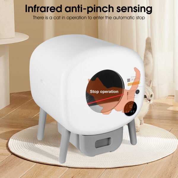 Automatic Smart Cat Litter Box, Large Capacity Self-Cleaning Litter Box with Infrared/Gravity/Ambient Light Function(Model B) - Image 7