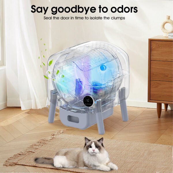 Automatic Smart Cat Litter Box, Large Capacity Self-Cleaning Litter Box with Infrared/Gravity/Ambient Light Function(Model B) - Image 13