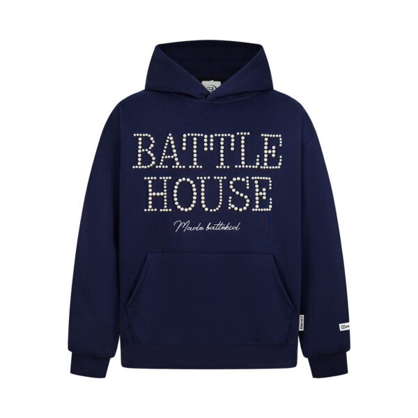 Retro Design Letter Beaded Embroidered Hooded Sweatshirt Men's Loose Casual Trendy Couple Top - Image 2