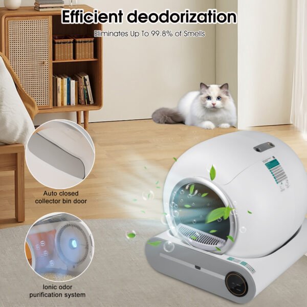 Automatic cleaning, eliminates odors, supports WiFi application control, intelligent automatic cat litter box with padding - Image 10