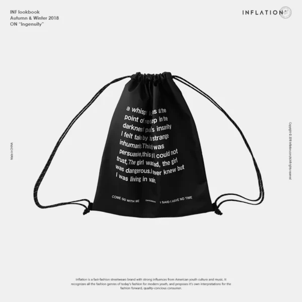 INFLATION Fashion Letter Drawstring Bag Unisex Chest Bag Backpack Clear Transparent Shopping Bag - Image 2