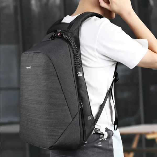 Tigernu anti theft laptop backpack usb charging 15.6 backpacks men slim waterproof school backpack bag - Image 5